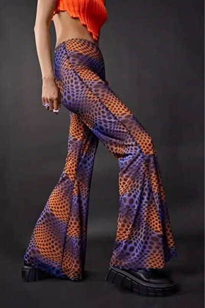 NASTY GAL Pants Abstract Flare Blue