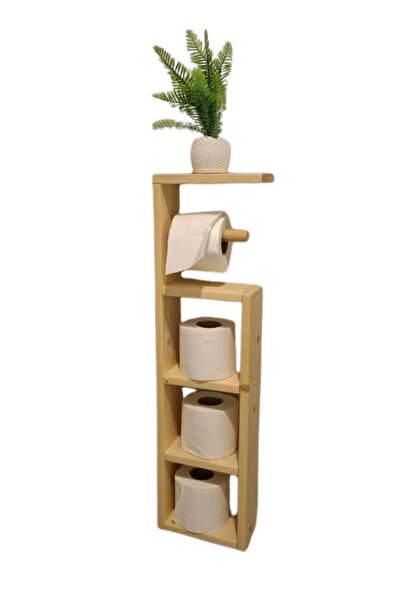 ostende حامل مناديل تواليت خشبي بـ 3 أرفف، منظم للحمام، رف إكسسوارات، تصميم ديكوري من Pinterest، 70×15 سم