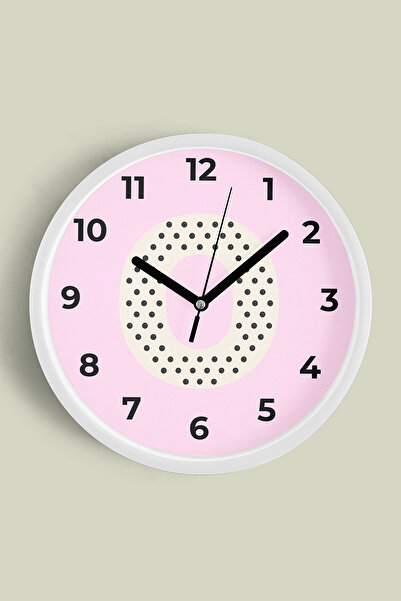 JHAAR Ceas de perete pentru camera fetelor cu litera O - 25 cm - Carcasă albă...