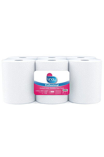 Linay Fotoselli Paper Towel 6 Rolls – 4 Kg, 2-Ply, 21 cm X 67 M, 100% Cellulose, Dispenser Compatible