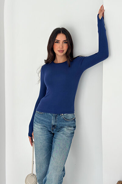 Noa Noa Women's Finger-Looped Long Sleeve Blouse – Fitted & Unlined