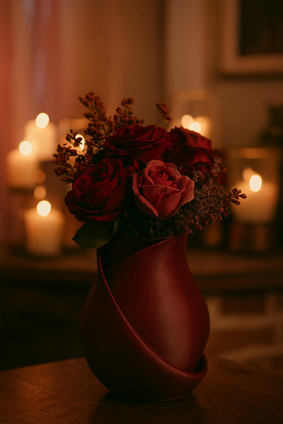 END Design Gül Formlu Dekoratif Vazo | 3D PLA Doğa Dostu Tasarım | 17cm