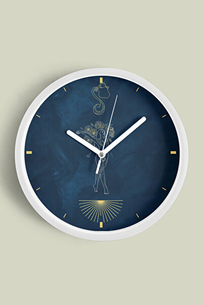 JHAAR Aquarius - Zodiac Signs Modern Wall Clock - 25cm - White Case with Glas...