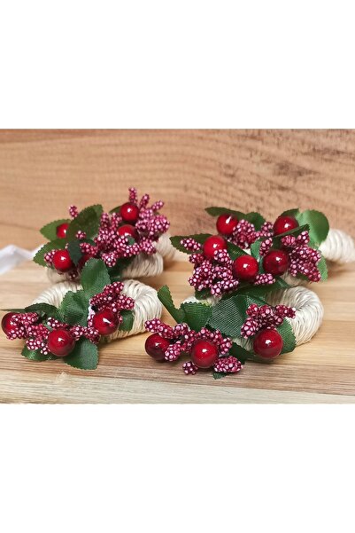 BNGaksesuar New Year's Tableware Presentation 6 Pieces Kokina Napkin Rings