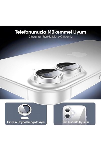 EMXTECH iPhone 17 Compatible Camera Protector Lens Protector with Aluminum Alloy Frame and 9H Tempered Glass