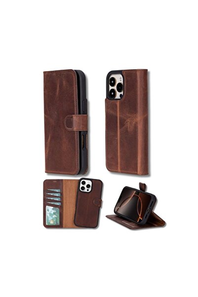 Genel Markalar Apple iPhone 16 Pro Max uyumlu, Hakiki Deri, El Yapımı, Cüzdan...
