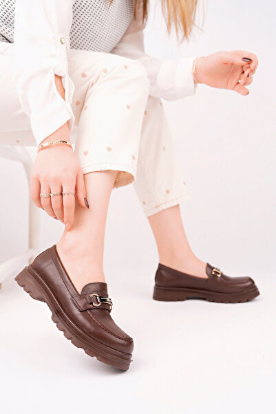 KAYGISIZ AYAKKABI Kadın Loafer Makosen Casual Tokalı Günlük Yumuşak Ayakkabı