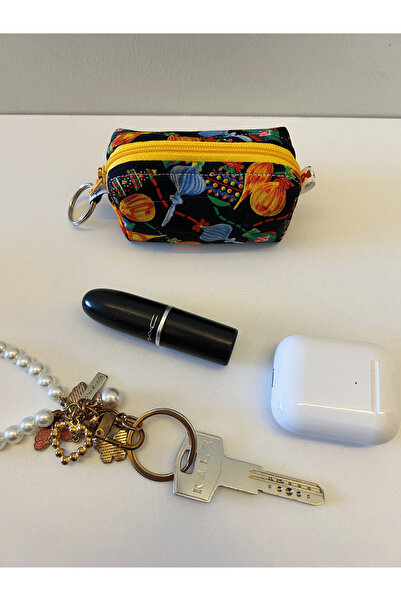 Ays Quilt Yılbaşı Temalı Çok Amaçlı Anahtarlık Çanta Charm - AirPods Kılıfı - Mini Ruj Ve Bozuk Para Çantası