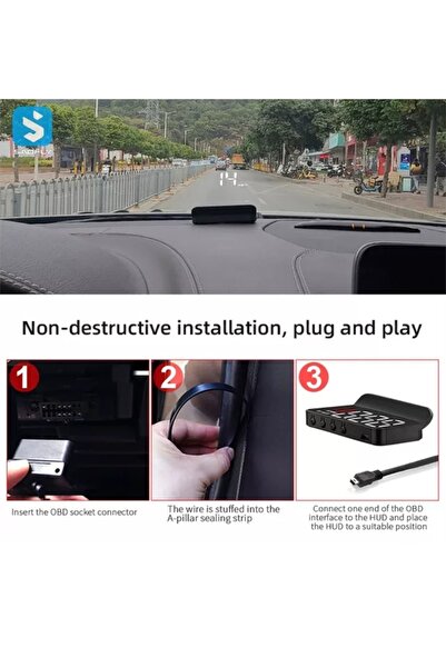 CerCip Head Up Display, Windshield Mileage Projector, Water Temperature Display, OBD