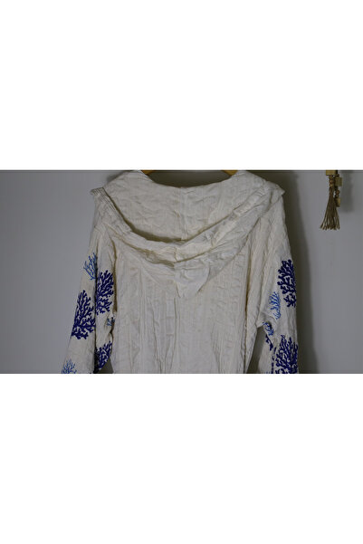 AQUATOLIA Muslin Dark Blue Coral Bathrobe