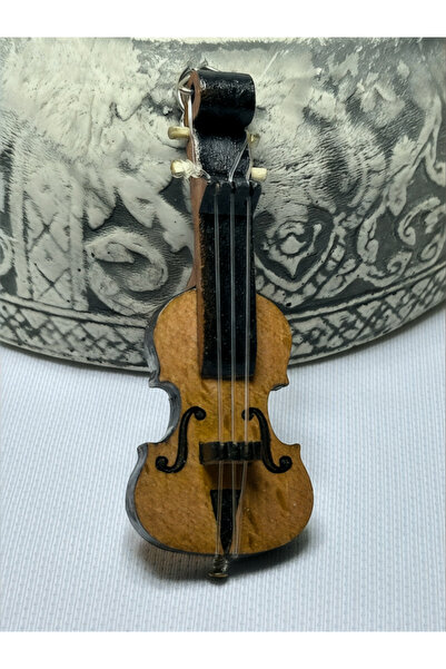 anahtarlık evreni سلسلة مفاتيح خشبية بتصميم كمان صغير، إكسسوار للحقائب والمحافظ