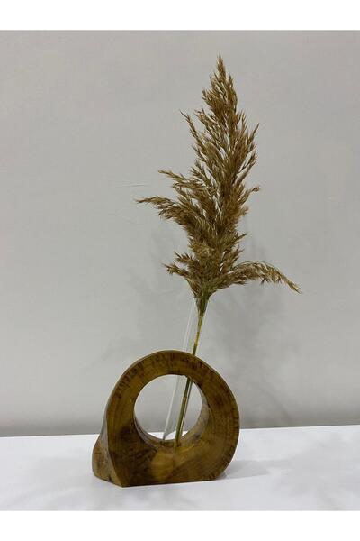 HG WoodArt Dekoratif Doğal Ahşap Mini Vazo