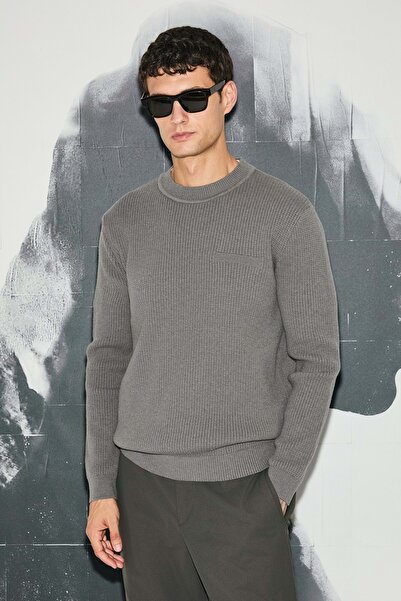 Kocamanlar Ayakkabı Lufian 112090172 Blend Kazak Men's Sweatshirt Mink