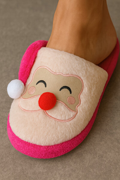 STOCON 3-Piece Colorful Santa Claus Embossed Embroidered Silent Sole Christmas Gift Slippers House Slippers Stc1190