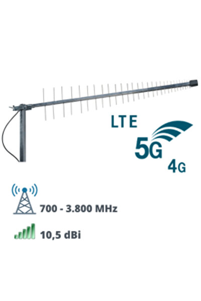 ELPISMEDIA Antenna A0097 professional 5G/4G, wide band 700-3800 MHz, gain 10.5 dBi with 10 m cable