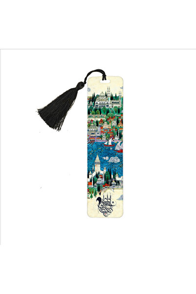 Souvenest مينيوري اسطنبول بي مطبوع حامل كتب 19سم × 5سم |   أياراك-70