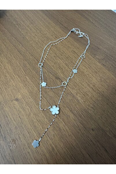 Menshure Double Daisy Steel Necklace