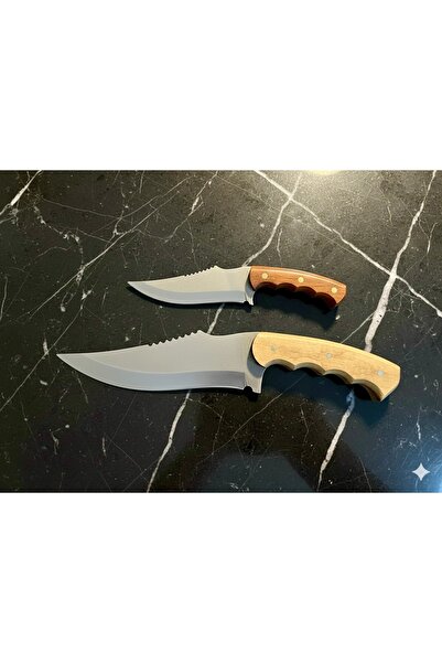 FRS-ÇELİK İkili Av & Kamp Bıçağı Seti | Keskin, Dayanıklı, Ahşap Saplı Outdoo...