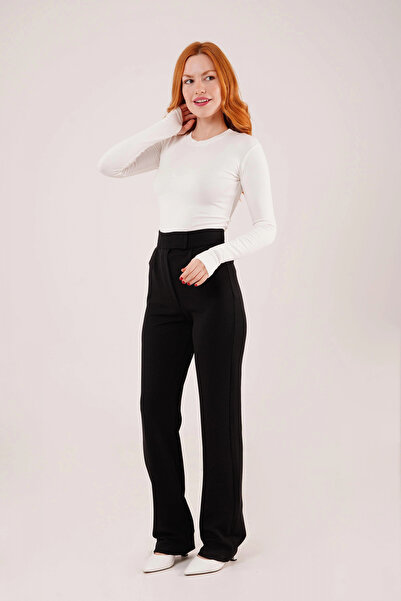 GENCULUS Black Trousers with Velcro Closure Detail