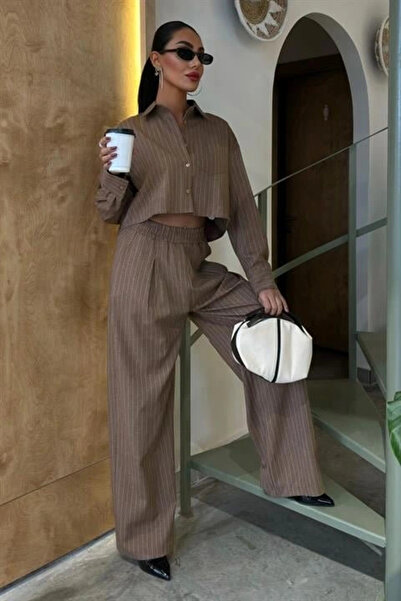 GENCULUS Striped Suit with Crop Shirt 10080