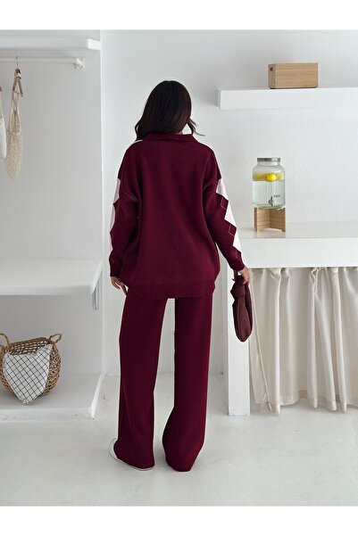 Noi Belis Oversized Baklava Detailed Knitwear Bottom-Top Set Aw25Au0037