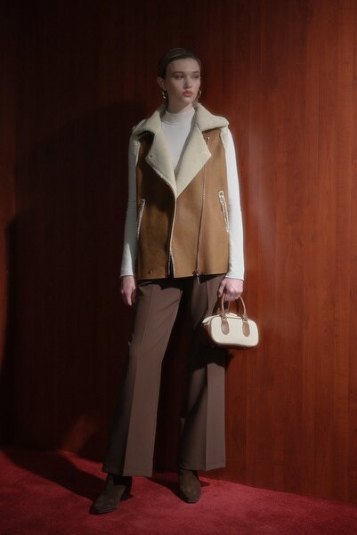 Nihan Kürk Yelek Ekru