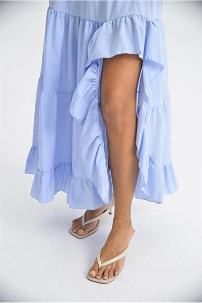 GENCULUS Audrey Frilly Slit Detail Skirt 4037