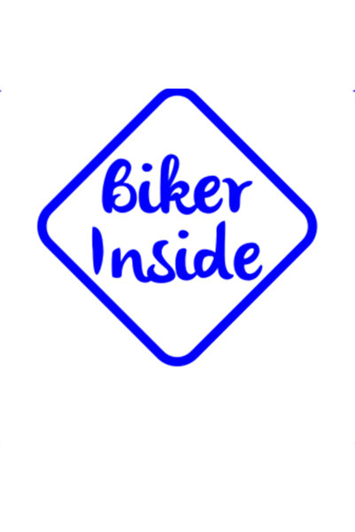 Oracal 651 Decorative wall, car and window sticker, Biker inside. 18cm, blue