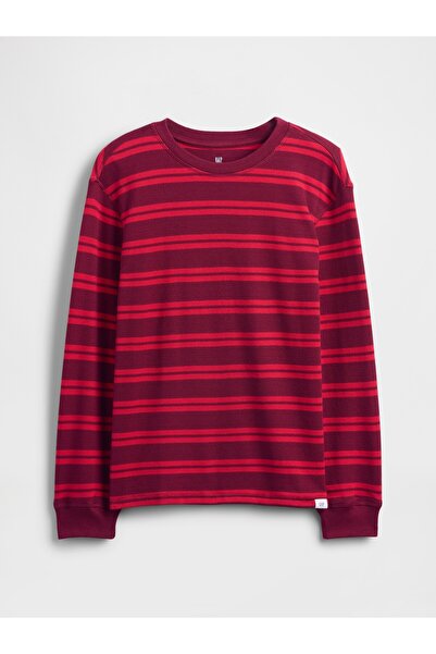 GAP Erkek Çocuk Çizgili Waffle T-Shirt