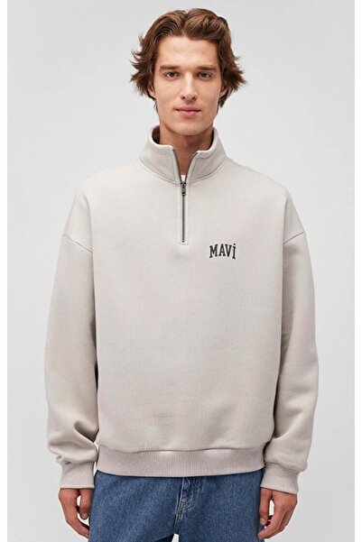 Mavi 0S10208 Φούτερ με μισό φερμουάρ με λογότυπο με τύπωμα ΜΠΕΖ