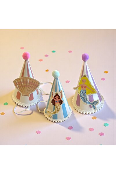 Partifabrik Рожден ден шапка с морска тематика 3 картонени шапки