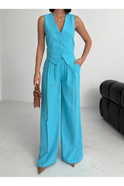 GENCULUS Linen Sirti Crossed Pocket Trousers Set