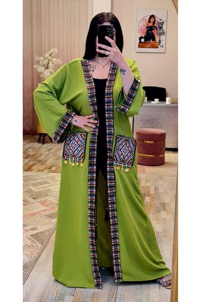 outline جلابية استقبال مصنوعة من القطن المصري الفاخر - مقاس واحد