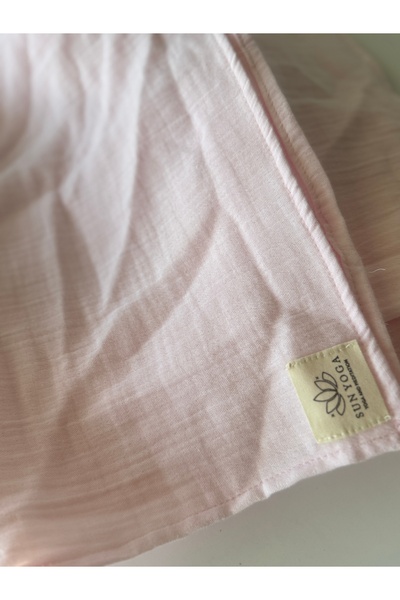 SUNYOGA Shavasana Meditation & Yoga Blanket – 100% Organic Cotton Muslin, Pink Color