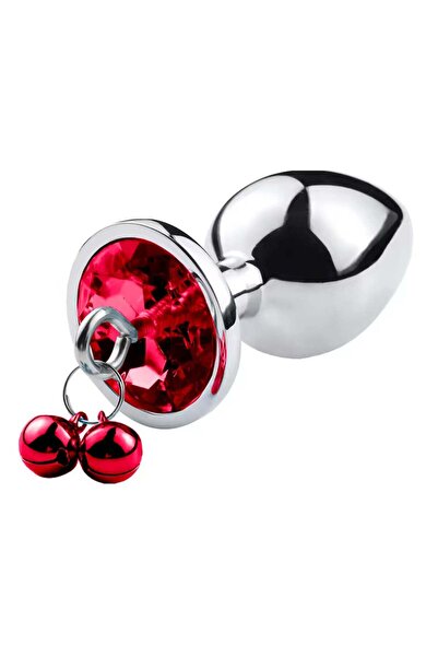 Obsessia GoodGirl Intimate: Stainless Steel, Bells, Waterproof, M 82x33 mm, Red Crystal
