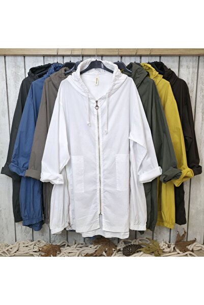 pudubutik Cotton Italian Trench Coat White