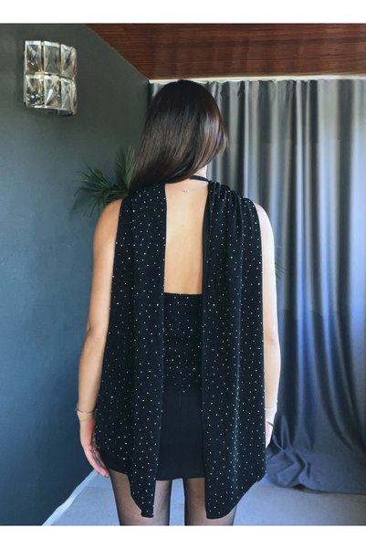 PATEVA Sparkly Halter Neck Stylish Blouse