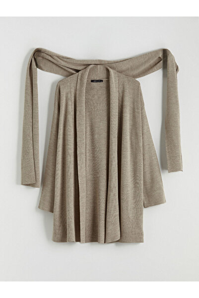 LC Waikiki عروض الموسم من RMZ GİYİM: كارديجان نسائي محبوك بياقة شال وشال بني