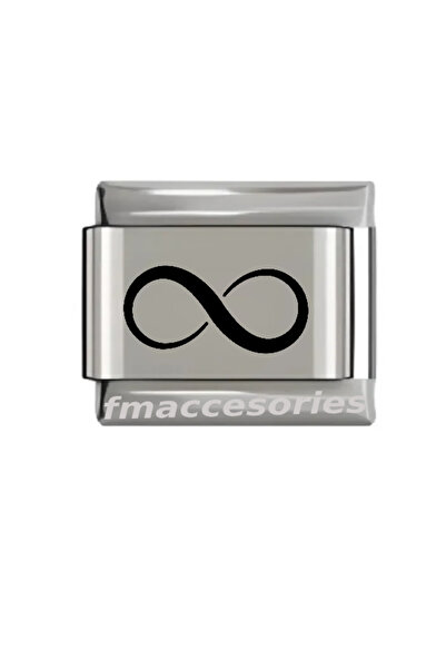 fmaccessoriess سوار من الفولاذ الإيطالي بلون فضي مع نقش ليزر ETERNITY لا يفقد...