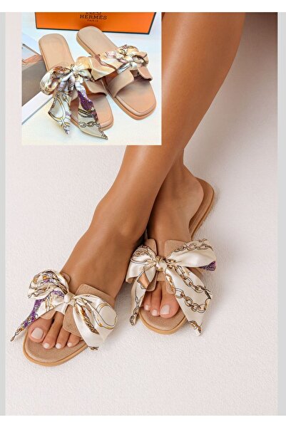 essentialneedsforall 🌸 Elegant Bow-Knot Slip-On Sandals (Soft Beige) 🌸 ✨ Description (Perfect for Facebook Sales)