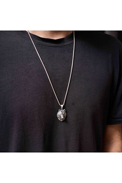 Umut silver Üç Boyutlu Kurt Motifli 925 Ayar Gümüş Kolye Ucu