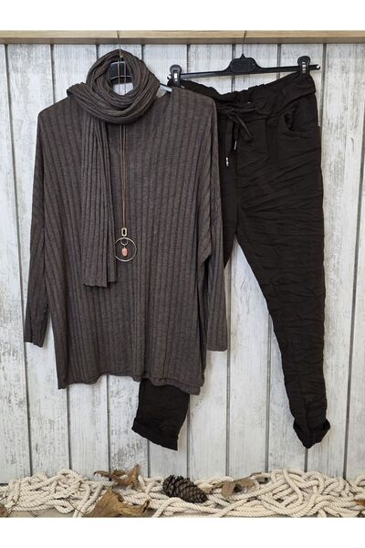 pudubutik V-Neck Italian Knitwear Brown