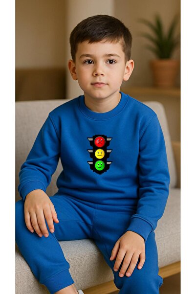 playwear Παιδικό Φούτερ Σετ με στάμπα TRAFFIC LIGHT για Κορίτσια και Αγόρια, ...