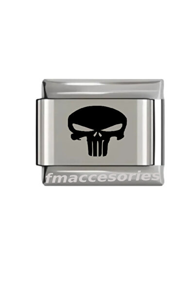 fmaccesories سوار من الفولاذ الإيطالي بلون فضي مع طباعة ليزر لا يفقد لونه ولا...