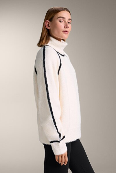 Oysho Knit jumper with piping and raised neck