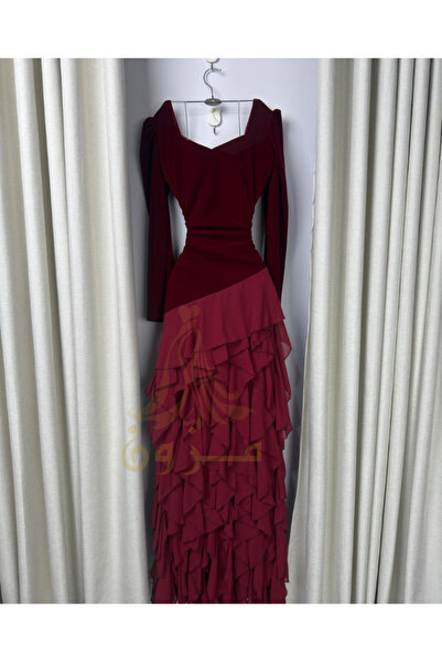 Mazoon Fashion فستان جوخ تنورة شرائط شيفونMEZON FASHION