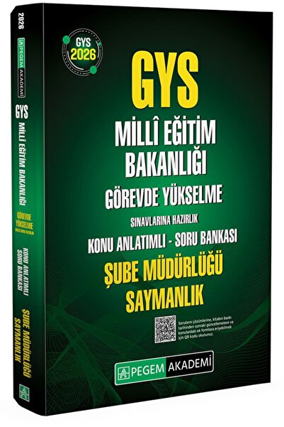 Pegem Akademi Yayıncılık Pegem 2026 GYS MEB Milli Eğitim Bakanlığı Şube Müdür...