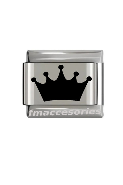 fmaccessoriess سوار من الفولاذ الإيطالي بلون فضي، تصميم للأزواج، طباعة بالليز...