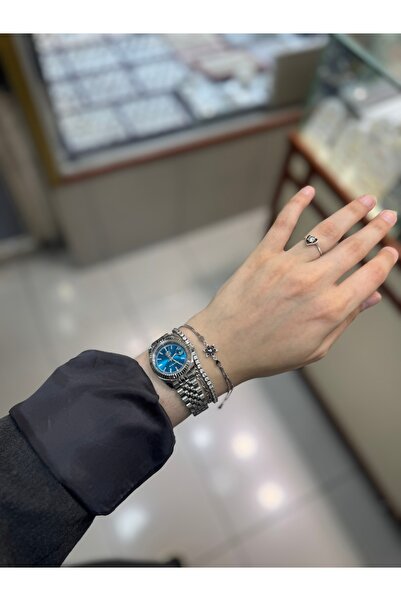 GÜMÜŞ 925 Ayar Minik Yonca Bileklik - Topaz