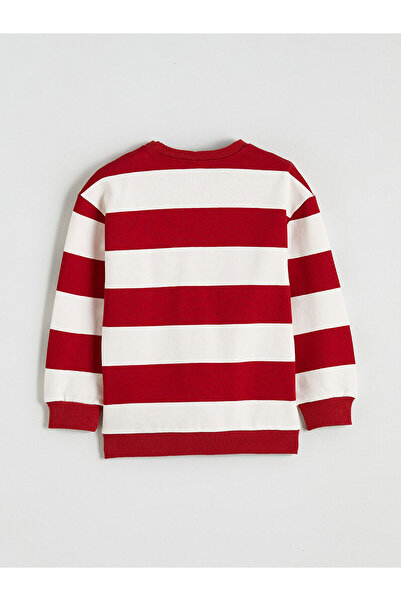 LC Waikiki Özmarka New Season Crew Neck Striped Boys' Thick Sweatshirt